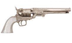 Replika revolver Colt Navy, chrom, rytina, USA 1851