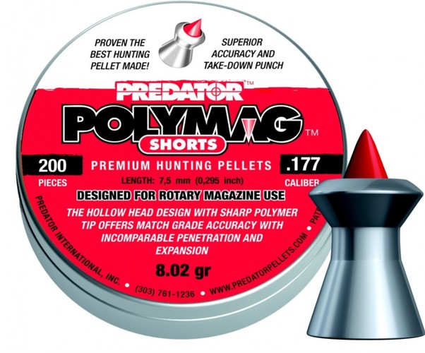 Diabolo JSB Predator PolyMag Shorts 200ks cal.4,5mm